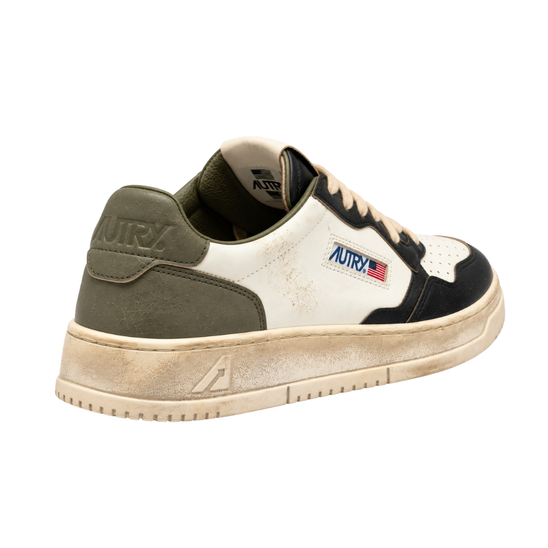Autry Super Vintage Low | Biały / Czarny / Oliwkowy | SV46