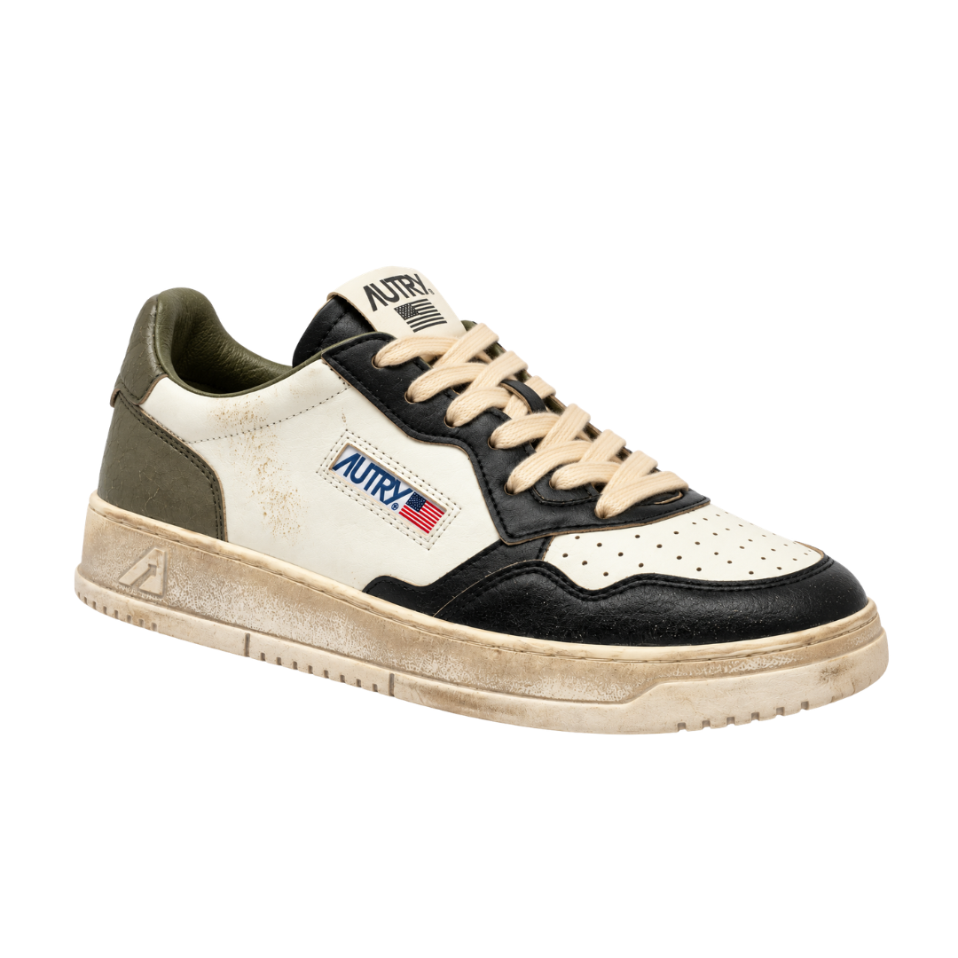 Autry Super Vintage Low | Biały / Czarny / Oliwkowy | SV46